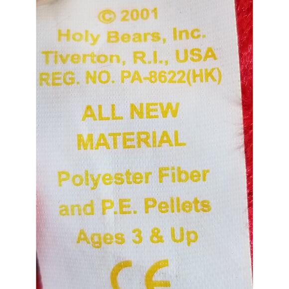 God Bless America Holy Bears 2001 Beanie Plush Patriotic 9" Red Blue White - Picture 11 of 12